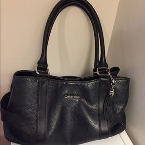 Calvin Klein Black Leather Satchel